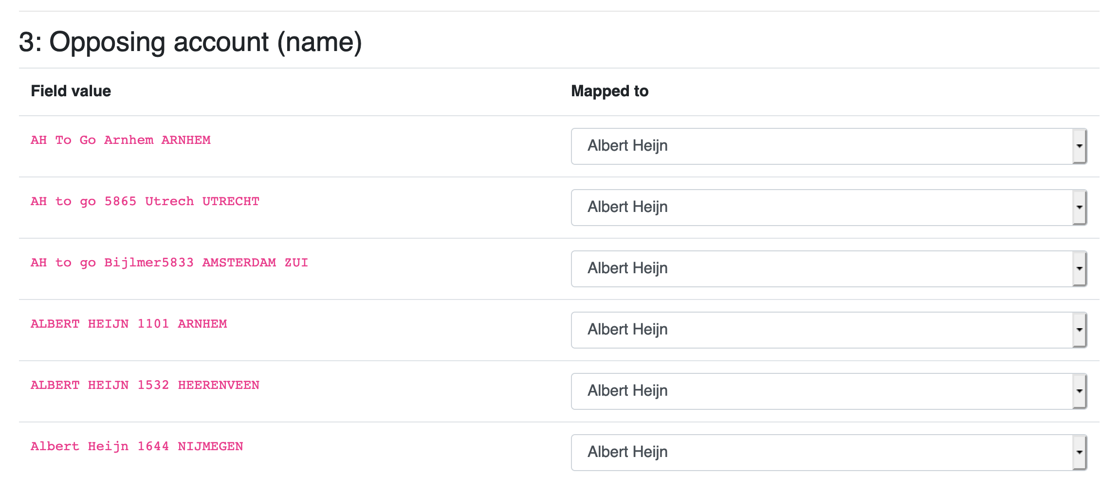 Mapping names to one account.