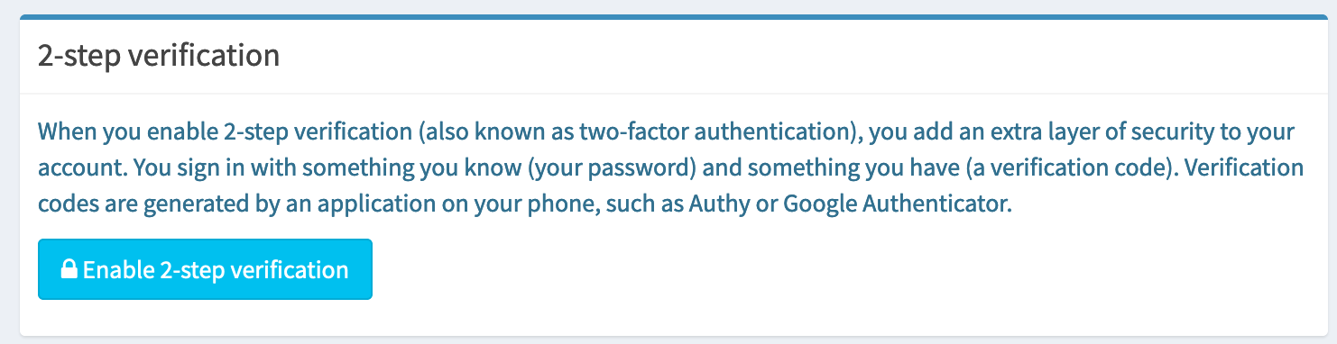 The button is shown in your list of accounts.