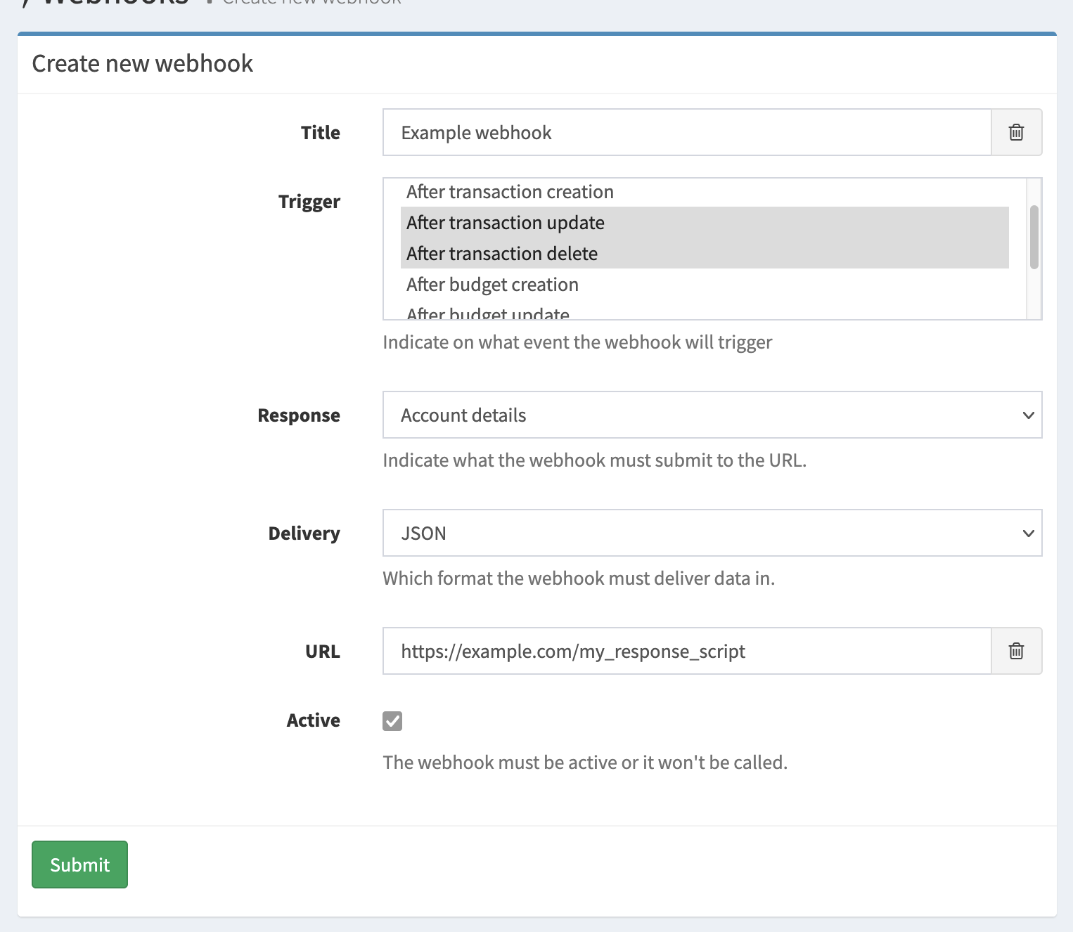 Date configuration value 'Ymd' is necessary to parse this file Creating a new webhook