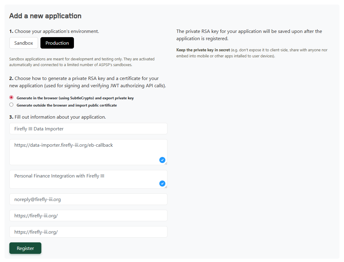 Create Application