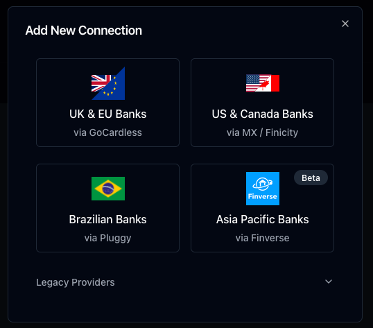 Create a new connection Create Connection