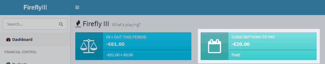 Home page subscription info box